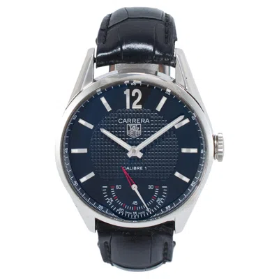 Pre-owned Tag Heuer Carrera 43mm Wv3010.eb0025 Black Dial Steel Manual Wind Watch