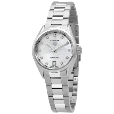 Tag Heuer Carrera Automatic Diamond White Dial Ladies Watch Wbn2412-ba0621 In Gray