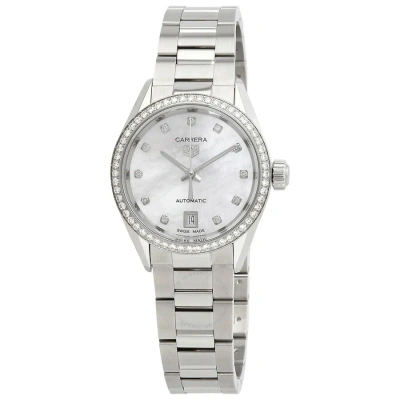 Tag Heuer Carrera Automatic Diamond White Dial Ladies Watch Wbn2414.ba0621 In Gray