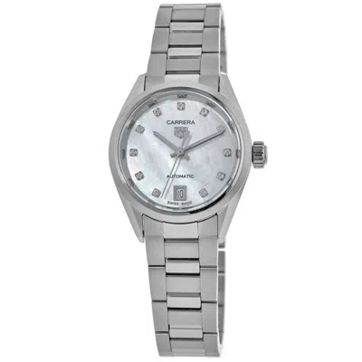 Tag Heuer Carrera Automatic Mother Of Pearl Diamond Dial Steel Women's Watch Wbn2412.ba0621 In Multi