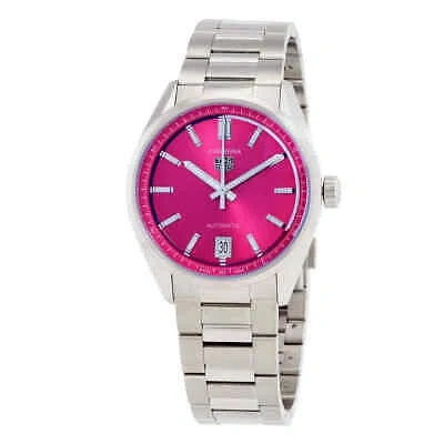 Pre-owned Tag Heuer Carrera Automatic Vivid Pink Dial Unisex Watch Wbn2313.ba0001