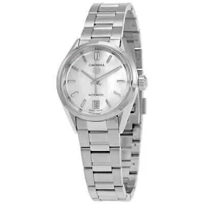 Pre-owned Tag Heuer Carrera Automatic White Mop Dial Ladies Watch Wbn2410-ba0621
