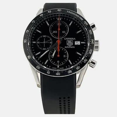 Pre-owned Tag Heuer Carrera Calibre 16 Cv2014 Automatic Black Dial Stainless Steel Men's Wristwatch 41 Mm