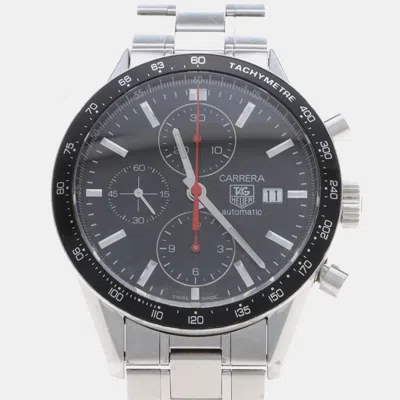 Pre-owned Tag Heuer Carrera Calibre 16 Cv2014.ba0794 Black Stainless Steel Automatic Men's Watches 41.5mm