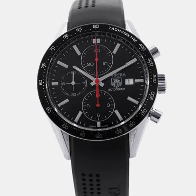 Pre-owned Tag Heuer Carrera Calibre 16 Cv2014.ft6014 Black Stainless Steel Automatic Men Wristwatch 41mm