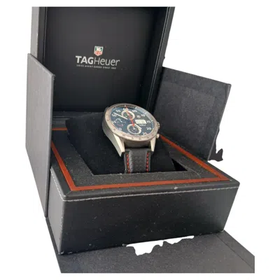 Pre-owned Tag Heuer Carrera Calibre 16 Cv2a80 Titanium Carbon Fiber Automatic In Original In Multi