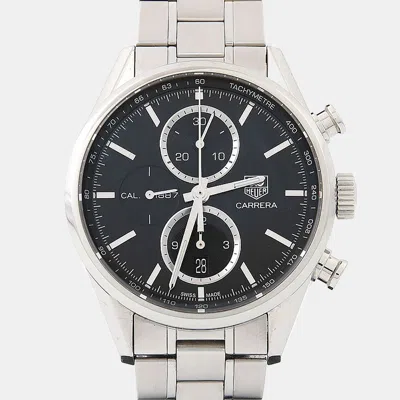 Pre-owned Tag Heuer Carrera Calibre 1887 Car2110.ba0720 Black Stainless Steel Automatic Men's Watches 41mm