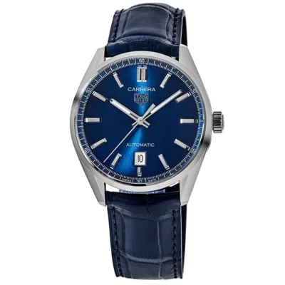 Tag Heuer Carrera Calibre 5 39mm Automatic Blue Dial Leather Strap Men's Watch