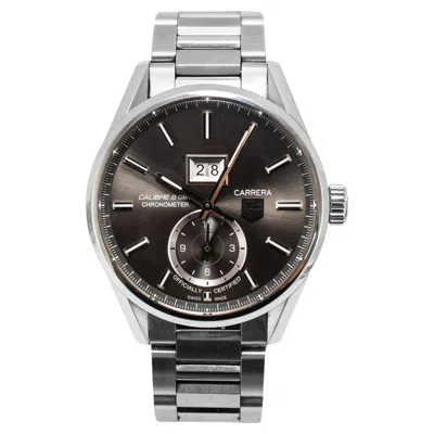 Pre-owned Tag Heuer Carrera Calibre 8 Gmt Grand Date 41mm War5012.ba0723 Steel Watch In Multiple