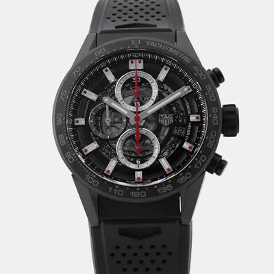 Pre-owned Tag Heuer Carrera Calibre Heuer 01 Car2090.ft6088 Black Ceramic Automatic Men's Watches 43mm