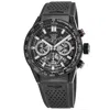 Tag Heuer Carrera Calibre Heuer 02 Automatic Skeleton Chronograph Carbon Fiber Rubber Strap Men's Watch Cbg201 In Multi