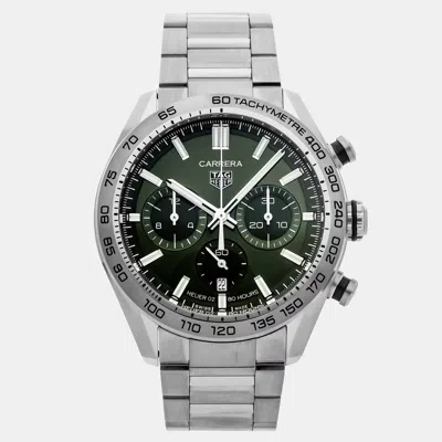 Pre-owned Tag Heuer Carrera Cbn2a10.ba0643 Green Stainless Steel Automatic Men's Watches 44mm