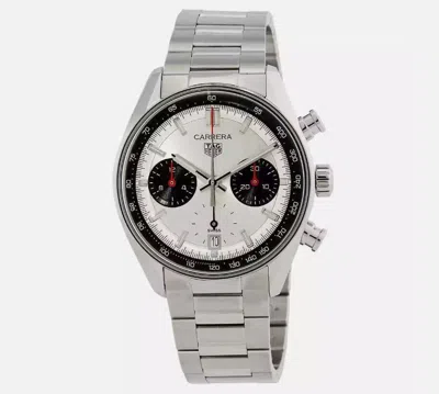 Pre-owned Tag Heuer Carrera Chrono White Panda Dial Steel 39 Mm Men's Watch Cbs2216.ba0041