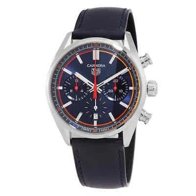 Pre-owned Tag Heuer Carrera Chronograph Automatic Blue Dial Men's Watch Cbn201d.fc6543