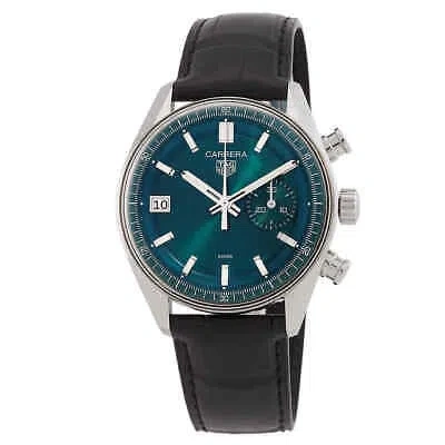 Pre-owned Tag Heuer Carrera Chronograph Automatic Green Dial Men's Watch Cbs2211.fc6545