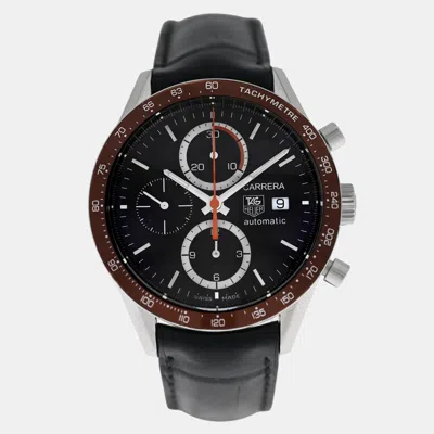 Pre-owned Tag Heuer Carrera Cv2013.fc6234 Automatic Brown Stainless Steel Men's Wristwatch 41 Mm