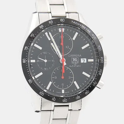 Pre-owned Tag Heuer Carrera Cv2014-3 Automatic Stainless Steel Men's Wristwatch 41.5 Mm In Black
