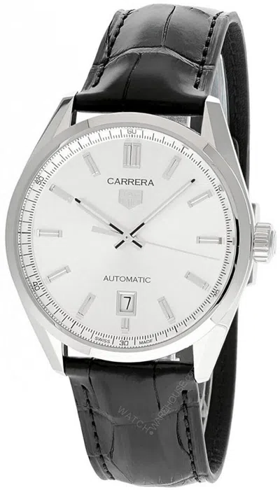 Pre-owned Tag Heuer Carrera Date Auto 39mm Black Leather Men's Watch Wbn2111.fc6505