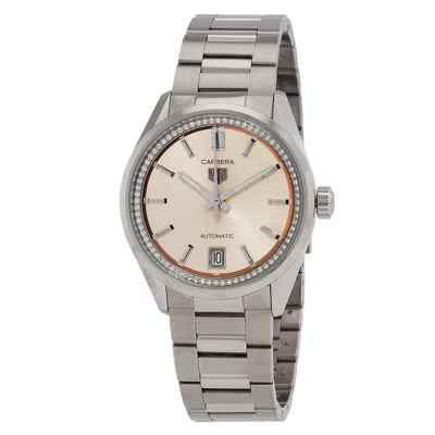 Tag Heuer Carrera Date Automatic Pink Dial Ladies Watch Wbn231a.ba0001 In Metallic
