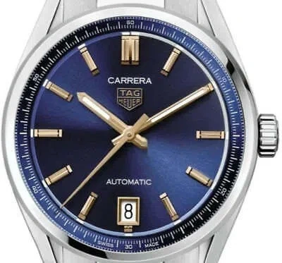 Pre-owned Tag Heuer Carrera Date Blue Dial 36 Wbn2311.ba0001