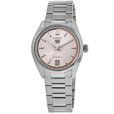 Tag Heuer Carrera Date Pink Diamond Dial Steel Women's Watch Wbn231a. Ba0001