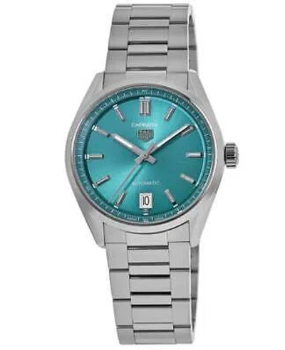 Pre-owned Tag Heuer Carrera Date Steel Turquoise Dial Women's Watch Wbn2316.ba0001