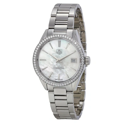 Tag Heuer Carrera Mother Of Pearl Dial Diamond Ladies Watch War1315.ba0778 In Metallic