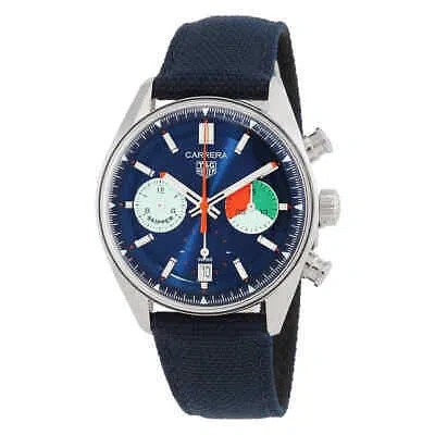 Pre-owned Tag Heuer Carrera Skipper 39mm Chronograph Automatic Blue Dial Men's Watch