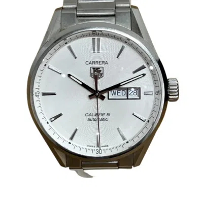 Pre-owned Tag Heuer Carrera Stainless Steel Wristwatch () In Silver