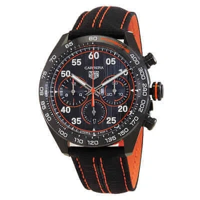 Pre-owned Tag Heuer Carrera X Porsche Orange Racing Chronograph Automatic Black Dial Men's
