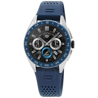 Tag Heuer Connected Analog-digital Black Dial Men's Smart Watch Sbr8a11.bt6260 In Black / Blue