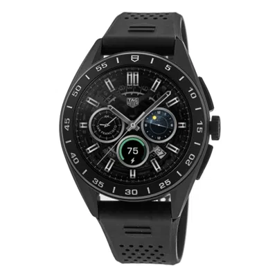 Tag Heuer Connected Calibre E4 - 45mm Digital Dial Black Rubber Strap Men's Watch