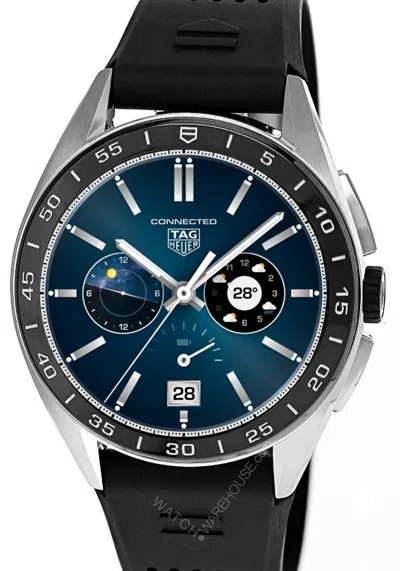 Pre-owned Tag Heuer Connected Calibre E4 45mm Digital Rubber Men's Watch Sbr8a10.bt6259