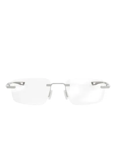 Tag Heuer Eyewear Rectangle Rimless Glasses In Silver