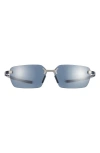 Tag Heuer Flex 59mm Rectangular Sport Sunglasses In Matte Blue / Blue
