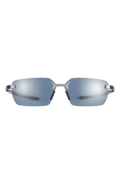 Tag Heuer Flex 59mm Rectangular Sport Sunglasses In Metallic