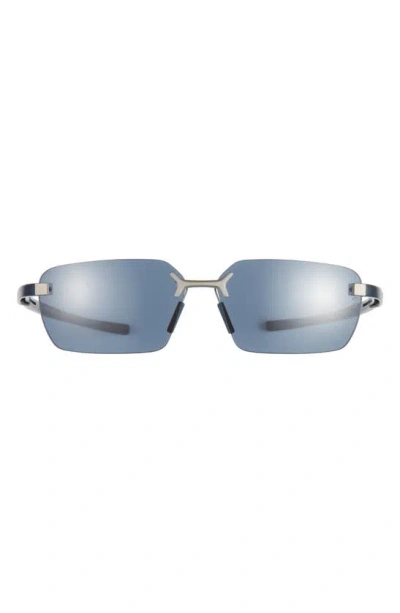Tag Heuer Flex 59mm Rectangular Sport Sunglasses In Matte Blue / Blue