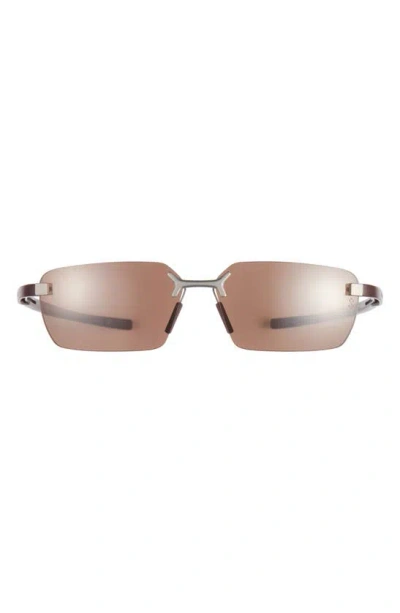 Tag Heuer Flex 59mm Rectangular Sport Sunglasses In Metallic