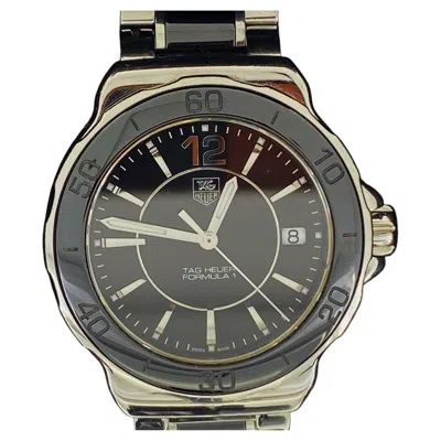 Pre-owned Tag Heuer Formula 1 200m Ref. Wah1210 Bao859 Black Ceramic S/steel Watch.