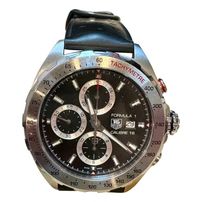 Pre-owned Tag Heuer Formula 1 Automatic Chronograph, 44 Mm, Steel Caz2010.wea8098 Leather In Multi