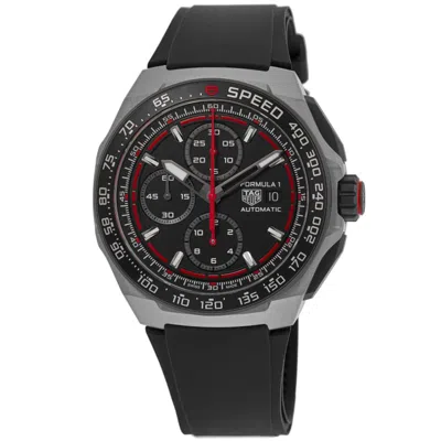 Tag Heuer Formula 1 Automatic Chronograph Titanium Case Black Dial Rubber Strap Men's Watch Cbz2082.ft8096