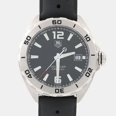 Pre-owned Tag Heuer Formula 1 Calibre 5 Waz2113.ft8023 Black Stainless Steel Automatic Men Wristwatch 41mm