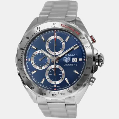 Pre-owned Tag Heuer Formula 1 Caz2015.ba0876 Automatic Stainless Steel Men's Wristwatch 44 Mm In Blue