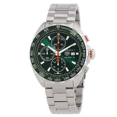 Pre-owned Tag Heuer Formula 1 Chronograph Automatic Green Dial Men's Watch Caz201h.ba0876