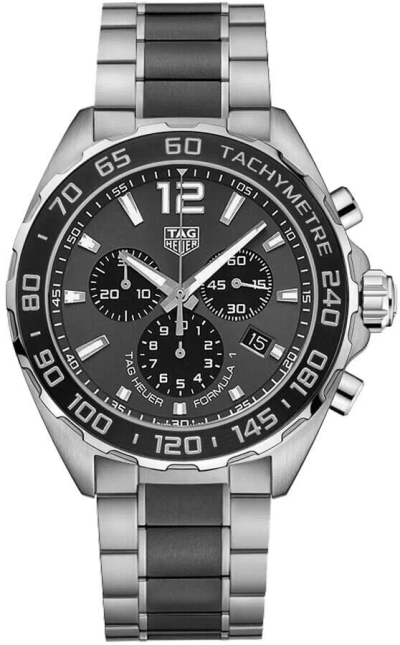 Pre-owned Tag Heuer Formula 1 Chronograph Gray Dial & Black Bezel Mens Luxury Watch