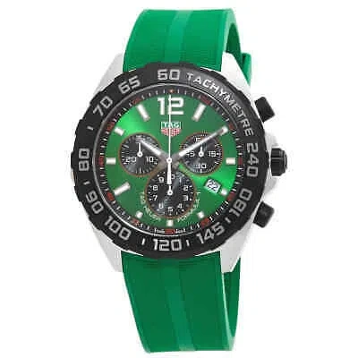 Pre-owned Tag Heuer Formula 1 Chronograph Quartz Green Dial Men's Watch Caz101ap.ft8056