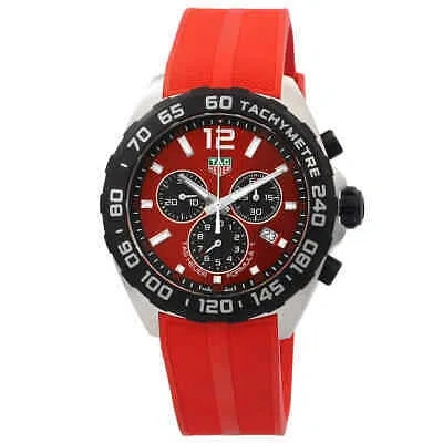 Pre-owned Tag Heuer Formula 1 Chronograph Quartz Red Dial Men's Watch Caz101an.ft8055