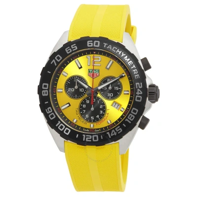 Tag Heuer Formula 1 Chronograph Quartz Yellow Dial Men's Watch Caz101am.ft8054 In Black / Yellow