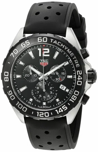 Pre-owned Tag Heuer Formula-1 Chronograph Rubber Men's Watch Caz1010.ft8024