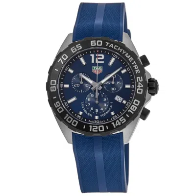 Tag Heuer Formula 1 Quartz Chronograph Blue Dial Rubber Strap Men's Watch Caz101av. Ft8077